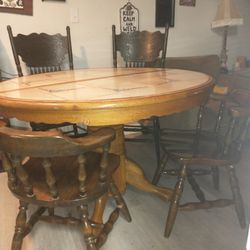 Vintage Round Tile Top Table