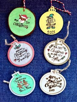 Woodburned Holiday Ornaments