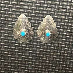 Handmade Sterling Silver And Turquoise Earrings