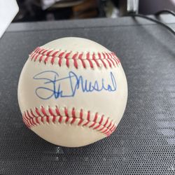 Stan Musial Autographed Baseball And Card