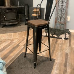 Bar Stool Black Metal 