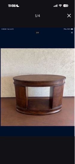 One Heavy Solid Wood Oval Dining Table Base Console TV Stand