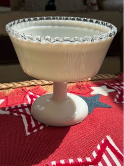 Milk Glass Pedestal Bowl