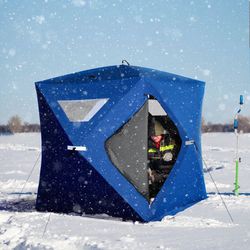 Outsunny 4 Person Ice Fishing Shelter, 