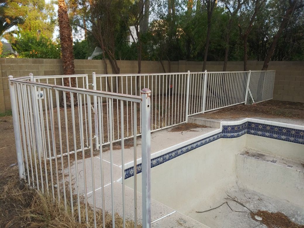 95 ft of wrought iron pool fencing with 2 gates