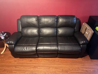 Faux Reclining Leather Sofa