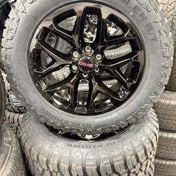 20" BRAND NEW CHEVY Silverado Tahoe GLOSS BLACK SNOWFLAKES with tires Wheels and tires