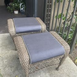 Patio Furniture Foot Stool Set of Two (2) 