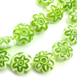 New Green Millefiori Style Beads