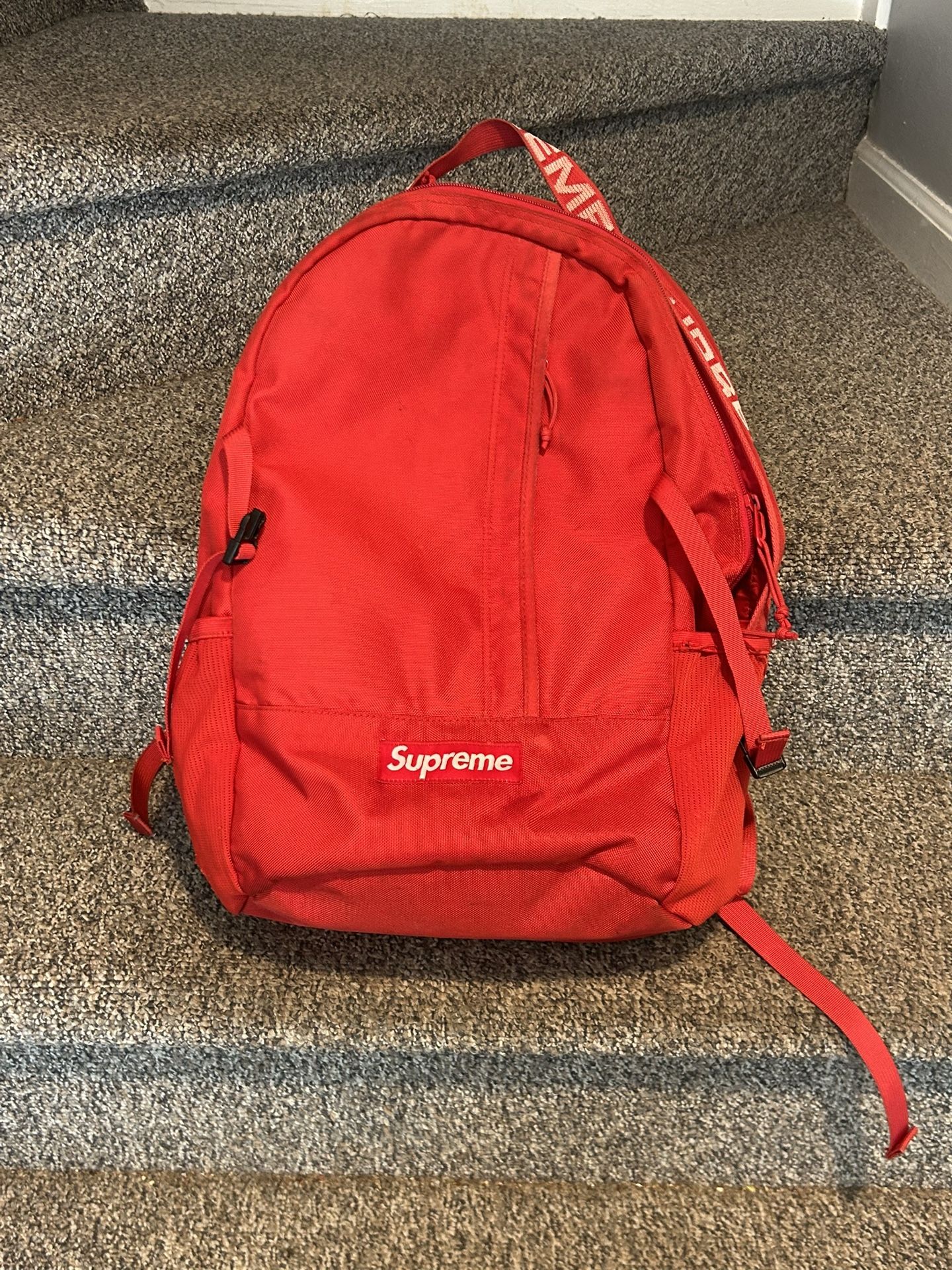 Supreme Cordura SS18 Ripstop Nylon Backpack Red - 100% Authentic Used!!!