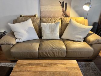 Leather sofa bed