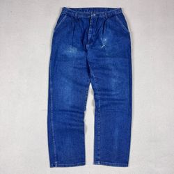 Vintage Wrangler Jeans Mens 34x32 Dark Blue Relaxed Straight Made in USA