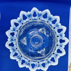 Antique Northwood Carnival Glass Wild Rose Opalescent Bowl 