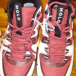 HOLO Women's Size 6 Burgundy Beige White Low Top Sneakers NWT 