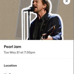 Pearl Jam Concert Ticket 