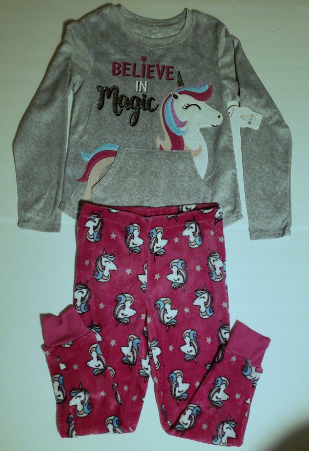 Wonder Nation Girls Unicorn 2 Piece Pajama Set 