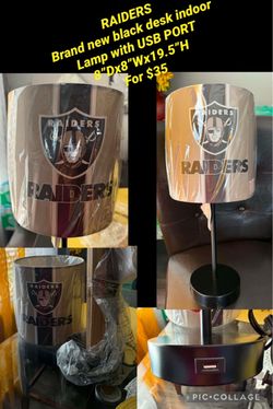 Brand new RAIDERS desk lamp with USB port for $35