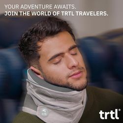 trtl Pillow Plus, Adjustable Neck Pillow for Airplane Travel, Travel Pillow