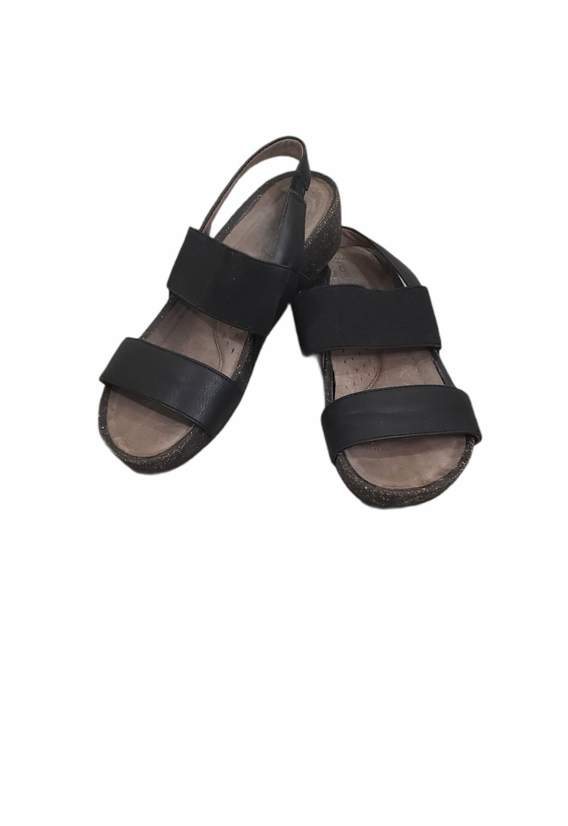 Natural Soul Size 6 Women’s Kemp Black Brown Slingback Flats Sandals Open Toe Comfort Outdoor Hiking Summer Beach Vacation Travel