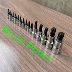 BLUE POINT By Snap On —   15pc Combination  Drive TORX Bit Socket Set  (((( $150  )))) ❗️💰 SAVE BIG 💰❗️