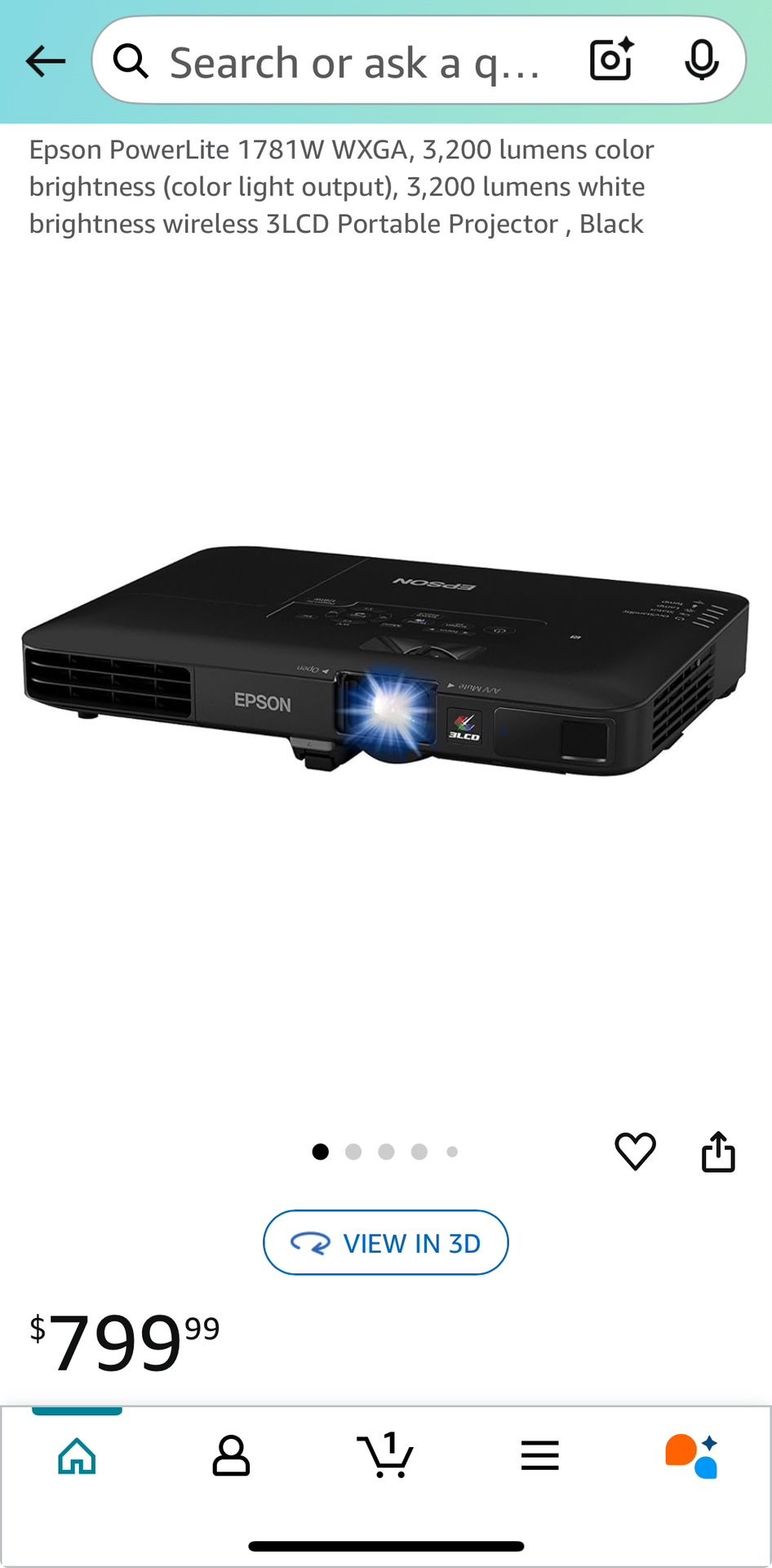StockPowetLite 1781W Wireless Projector