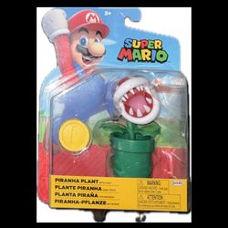 Jakks Pacific Super Mario 4" Piranha Plant With Coin Action Figure
