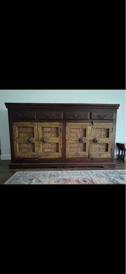 Wooden mahogany sideboard