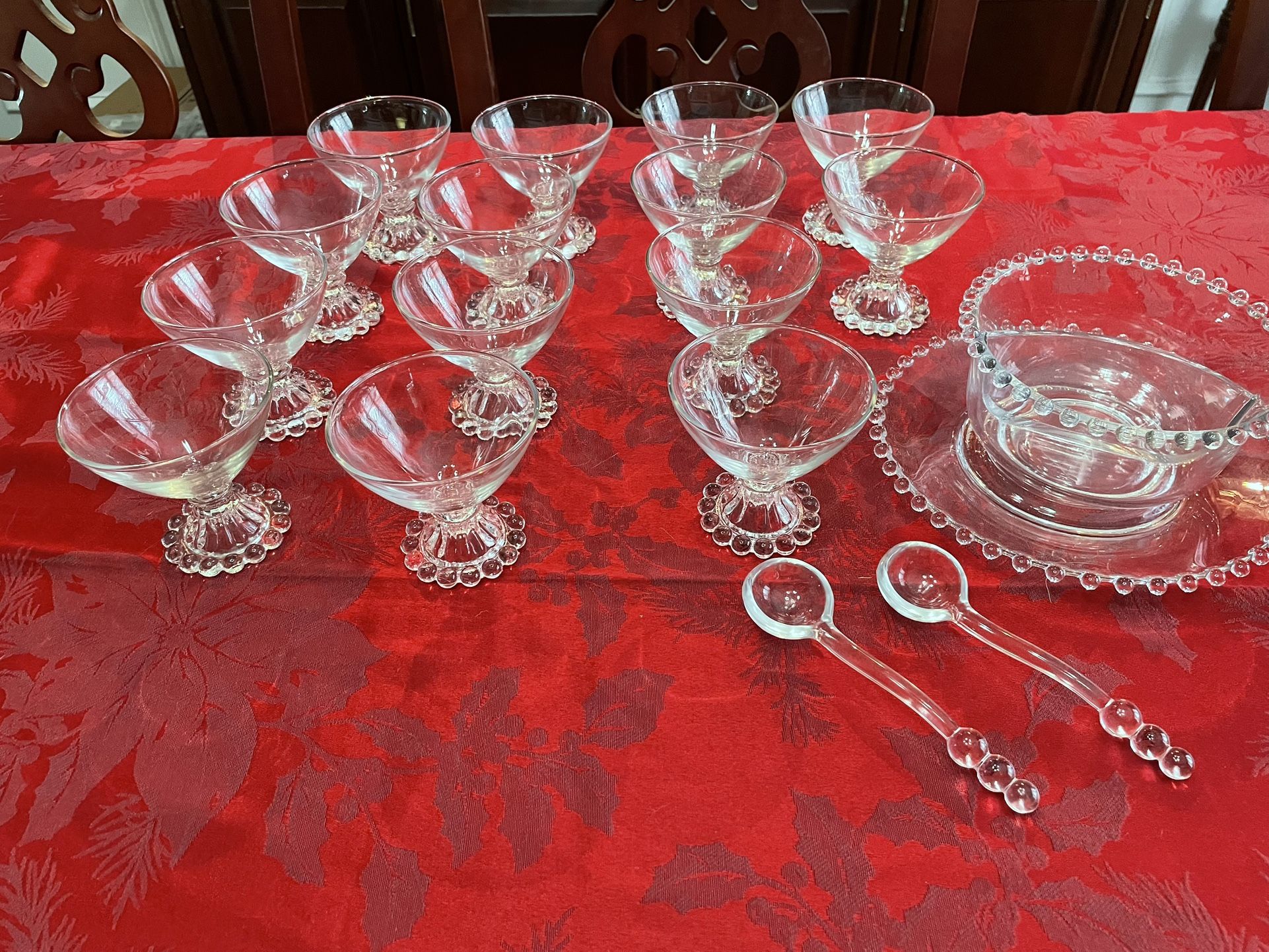 BOOPIE BEADED GLASS CHAMPAGNE SHERBET DESSERT  CUPS