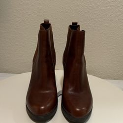 Clarks Brown Ankle Boots with Elastic Panels