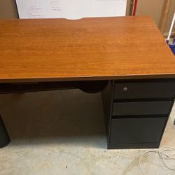 Large Desk With Built In File Cabinet