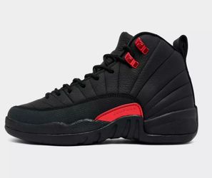 Big Kids Jordan 12s Black Rush Pink