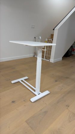 Height-Adjustable Overbed Table with Wheels