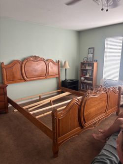 Wooden bed frame