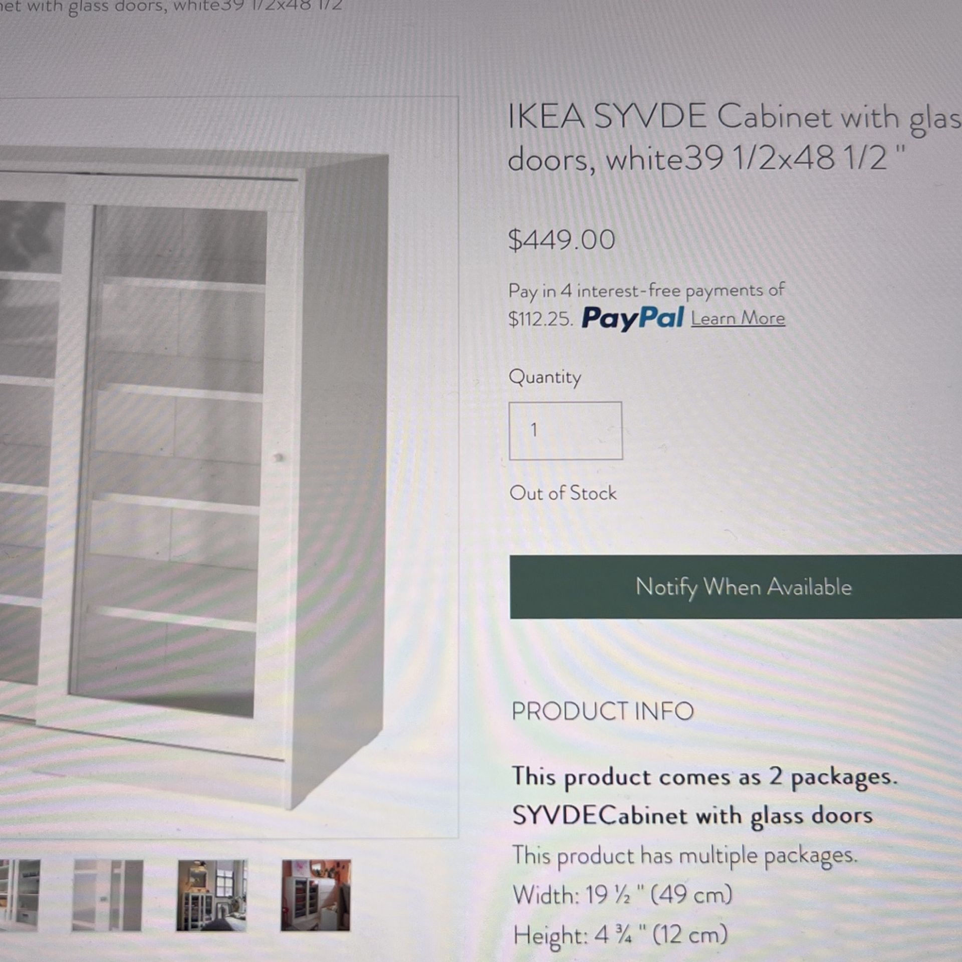 IKEA Syvde Glass Cabinet for Sale in Seattle, WA - OfferUp