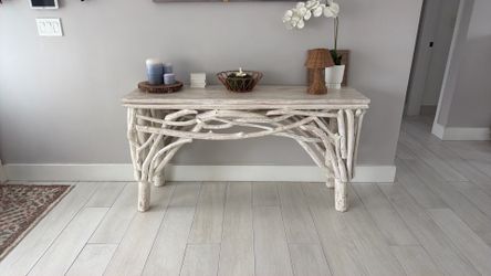 Entry table Nadeau white washed oak living room