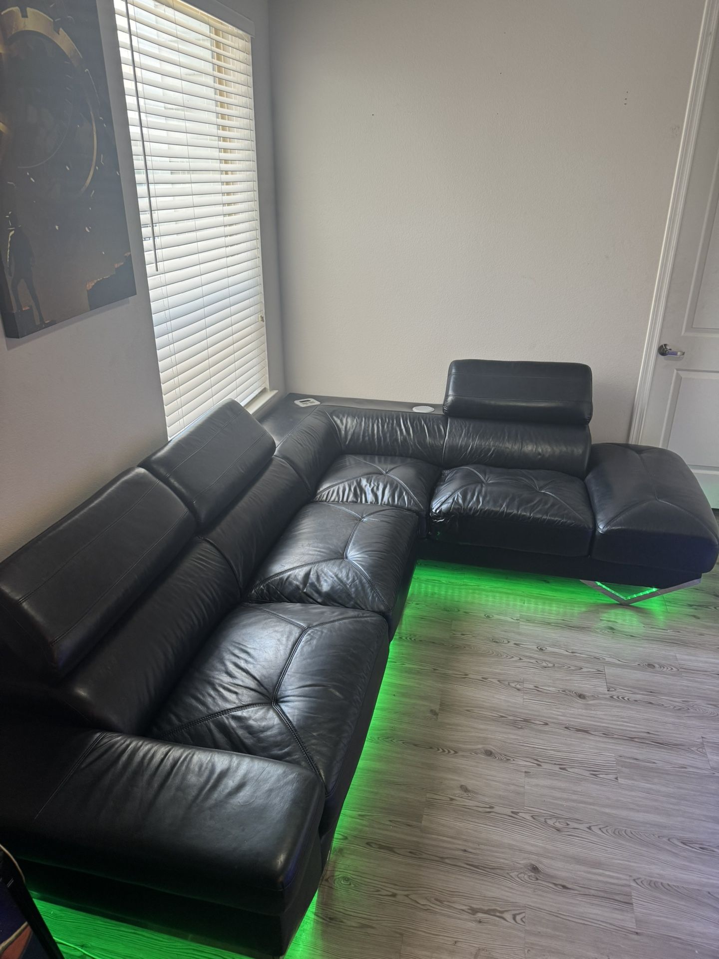 Leather Bluetooth LED Sectional Couch