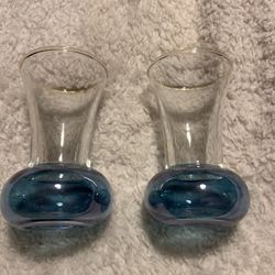 IRRIDESENT PURPLE AND BLUE BASE ON CLEAR TOP MINI BUD BASE