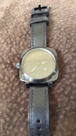 Square Case Watch with Leather Strap