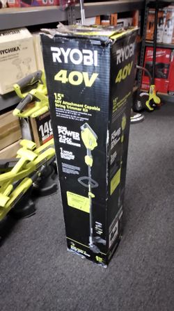 RYOBI 15" 40V ATTACHMENT CAPABLE STRING TRIMMER KIT