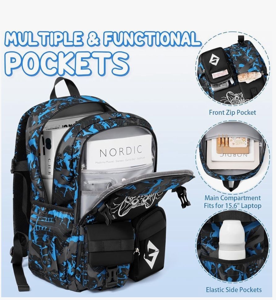 Fimibuke Backpack for School Boys, 3 PCS Cool 