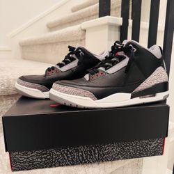 Jordan Black/Fire Red/Cement Grey Air Jordan 3 Retro Box