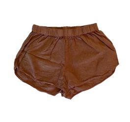 MATE the Label The Ruby Short 100% Linen Elastic Waist Brown XS⁠