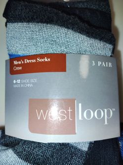 West Loop Men's Dress Crew Socks 3 Pair