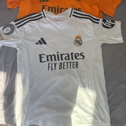 Real Madrid Jersey,kylian Mbappe,orange And White,medium