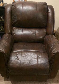Brown leather recliner