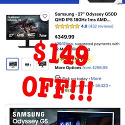 Samsung Odyssey G5 qhd ips 1ms 180hz 4k Monitor