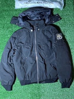 Moose Knuckles Black Bomber Jacket