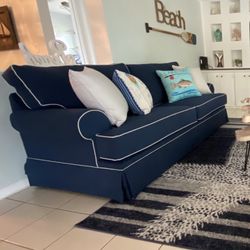 Blue Fabric Sofa Sleeper.  