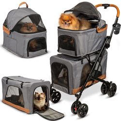 NEW 4-in-1 Double Pet Stroller - Car Seat - Pet Crate - Dog Cat Carrier w/Cup Holder - $170 Retail 