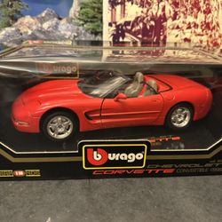 1:18 Scale 1998 Chevrolet Corvette Convertible Diecast Car. New Unopened.